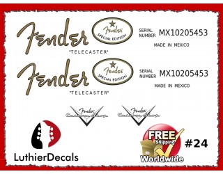 Fender Telecaster Guitar Decal #24